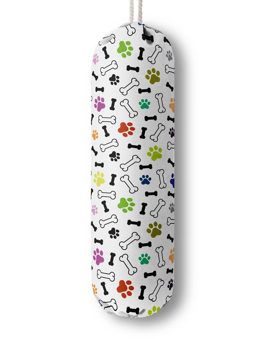 Dog Pattern Grocery Bags Holder & Organizer - Wall Mount Plastic Bags Storage Dispensers - Perfect For Shopping, Kitchen, Home &