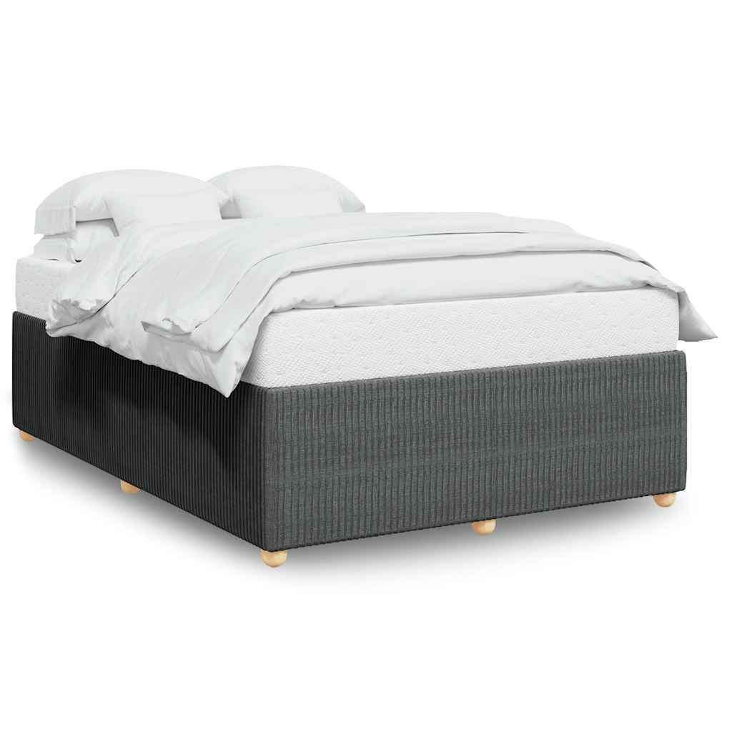 vidaXL Full Dark Gray upholstered Bed Frame - Modern Bedroom Essentials - Sturdy Design - Mattress Base