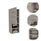 DEPOT E-SHOP Savona Medicine Single Door Cabinet with Two Interior Shelves and Two External Shelves, 32" H, Light Gray, Bathroom