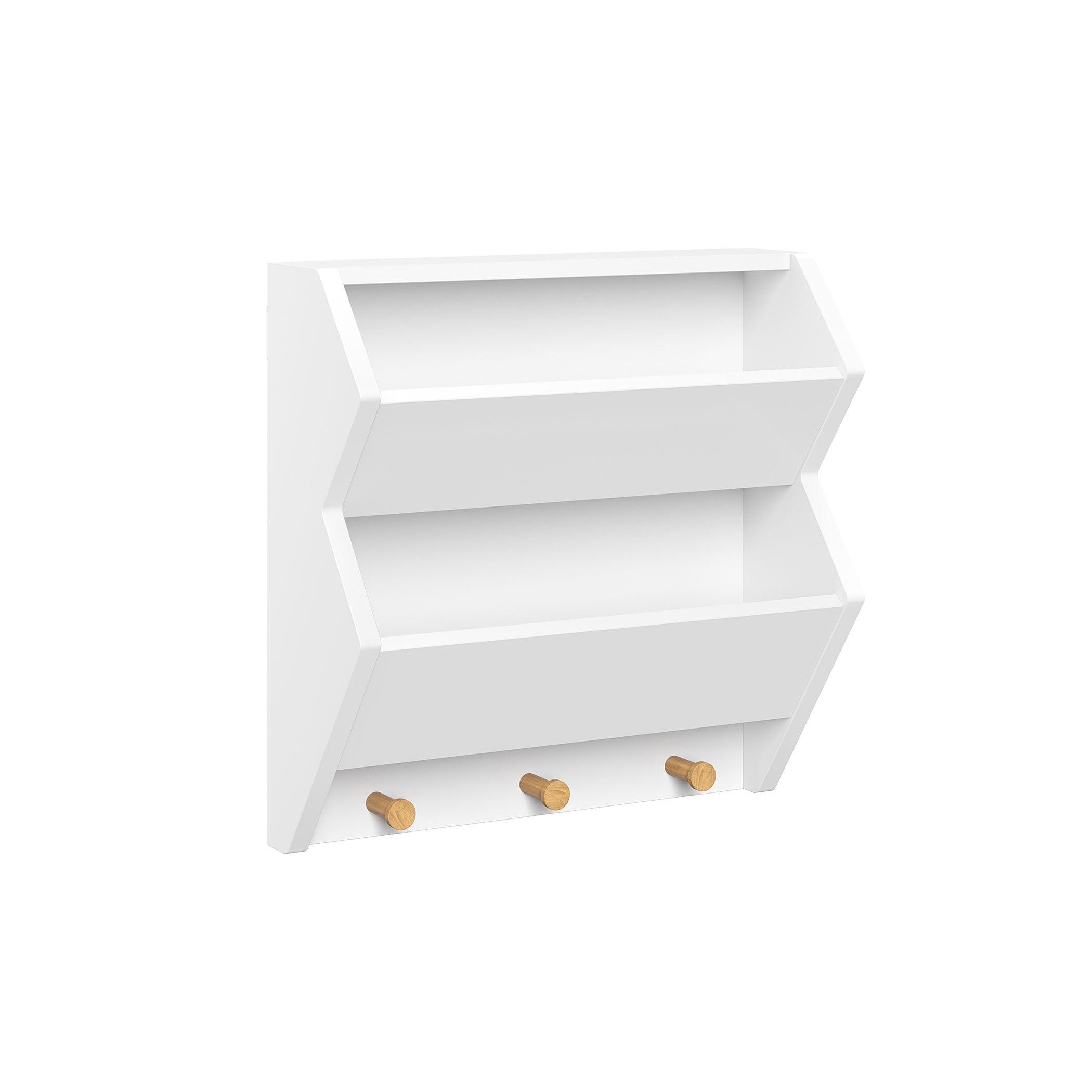RiverRidge Catch-All Kids Bookshelf with 2 Storage Bins and 3 Wooden Hooks - Playroom Bookshelf for Kids' Rooms - Book and Toy S