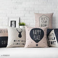 Smooth Furnishing Printed Throw Pillow Cushion Cover For Sofa (Set Of 5 Pcs, Size: 16 X 16 Inch)Cotton ,Multicolor, 180 Tc