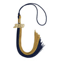 Endea Graduation Double Color Tassel with Gold Date Drop (Dark Navy Blue/Antique Gold, 2020)