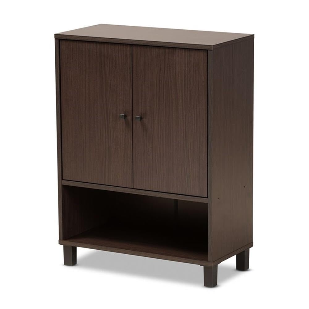 Baxton Studio Dark Brown Shoe Cabinet Atsc1613Modi Wengeshoe Cabinet