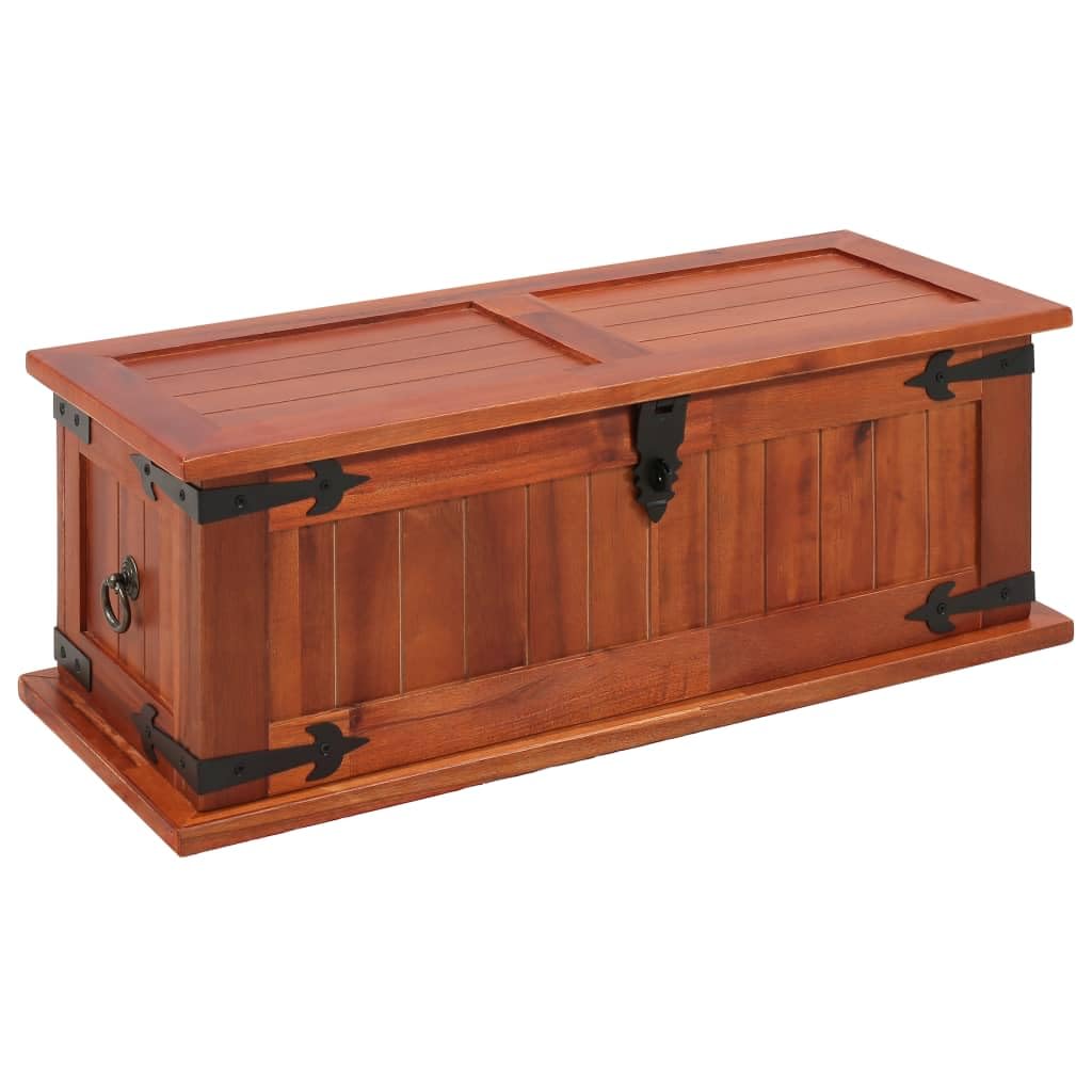 vidaXL Solid Acacia Wood Storage Chest Storage Box Truck Wooden Cabinet Coffee Nightstand End Side Sofa Couch Table Living Room 