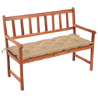vidaXL Solid Acacia Wood Patio Bench with Beige Cushion, Weather-Resistant Outdoor Seating, Easy Assembly with Included Hardware, Rustic Charm Design