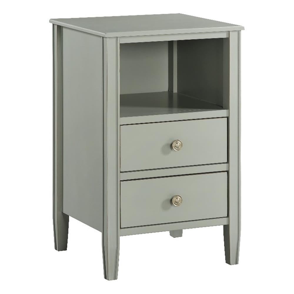 Comfort Pointe Winsley 2-Drawer Antique Gray Painted Wood Storage Nightstand