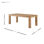 New Pacific Direct Bedford 75" Rect. Dining Table Square Legs,Solid Acacia Wood,Distressed Natural