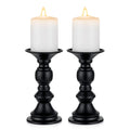 NUPTIO 2 Pcs Candle Holders for Pillar Candles, Black Candle Holder for 50mm Candles Christmas Halloween Mantlepiece Decorations
