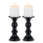 NUPTIO 2 Pcs Candle Holders for Pillar Candles, Black Candle Holder for 50mm Candles Christmas Halloween Mantlepiece Decorations