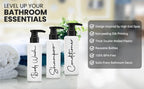 TwoP Brands Luxury Shampoo & Conditioner Dispenser Set - 3 Refillable Pump Bottles - White - Model shco2