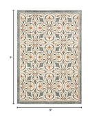 HomeRoots Grey Polyester 5’ x 7’ Gray and Beige Medallion Indoor Area Rug