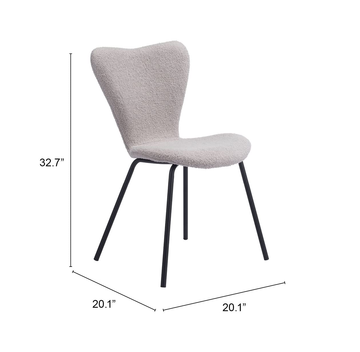 Zuo Thibideaux Dining Chair Light Gray