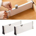 Mann Mart Adjustable Retractable Drawer Dividers For Home Organization  White Plastic Partitions For Customized Storage