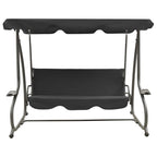 vidaXL Swing Bench, Outdoor Swing Chair with Adjustable Canopy, Hanging Daybed, Outdoor Swing Seat for Balcony Porch, Modern, Anthracite Steel