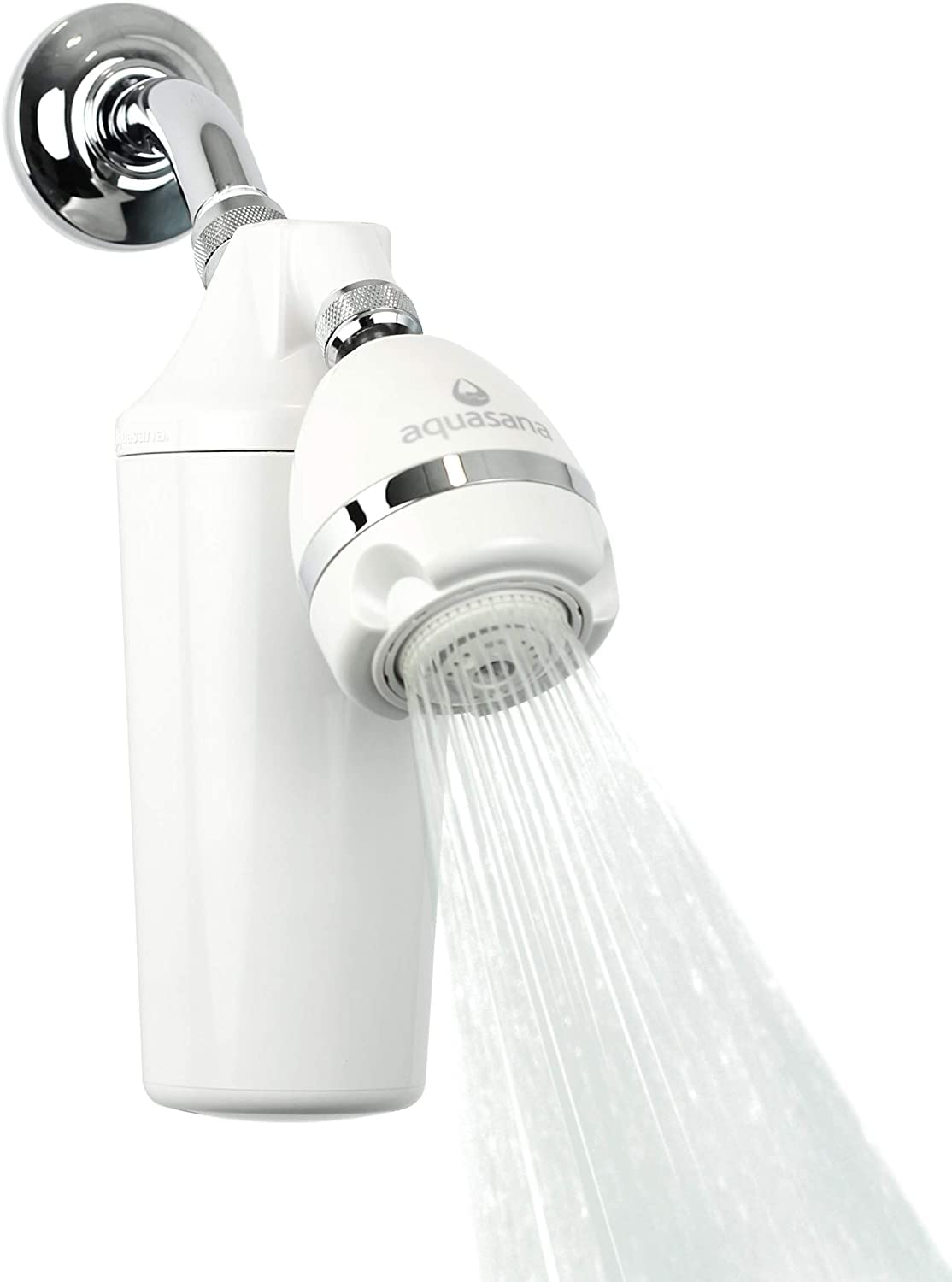 Aquasana Filtered Shower Head - WaterSense Certified w/ Adjustable Showerhead - Reduces Over 90% of Chlorine from Hard Water - C