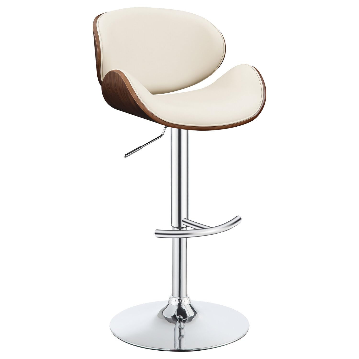 Coaster Adjustable Bar Stool Ecru And Walnut 130505