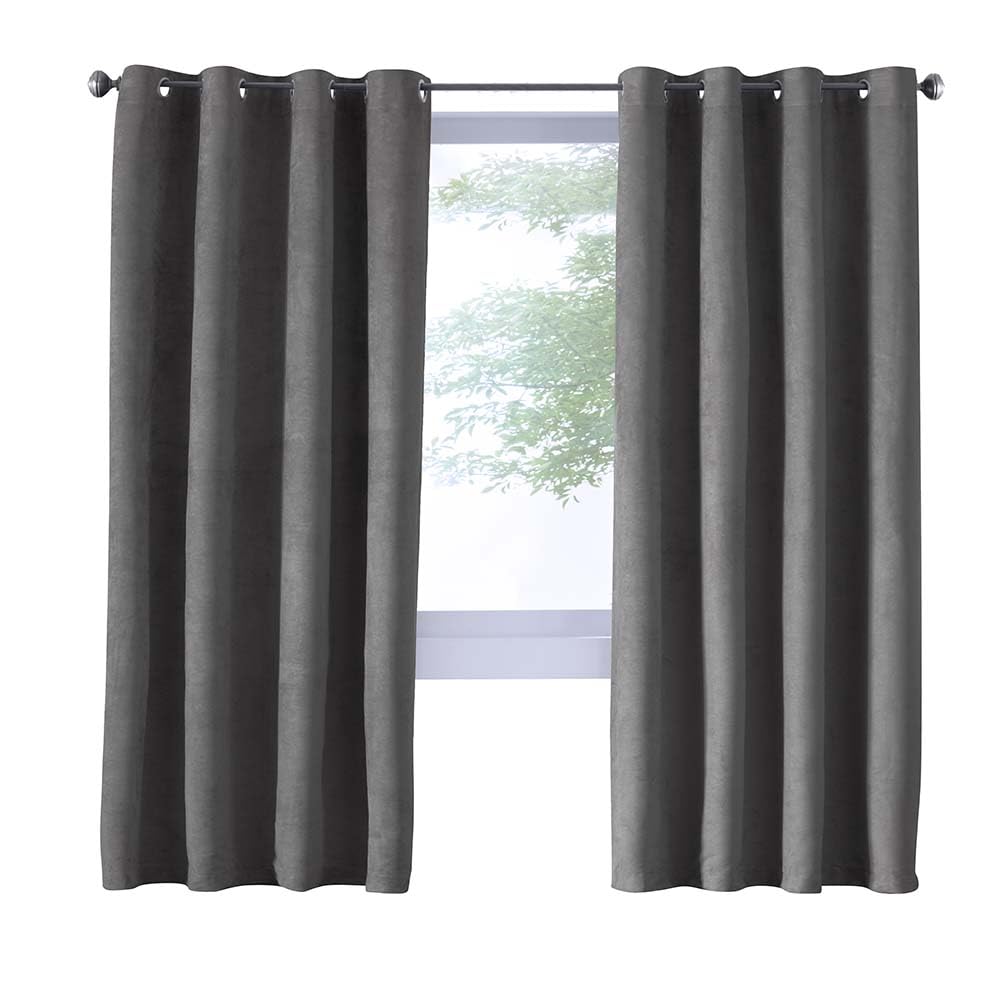 Thermalogic Navar Blackout Light Super Soft Faux Suede Fexture Grommet Curtain Panel 54' X 95' Dark