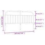 vidaXL Black Metal Headboard - Robust Steel Construction, Classic Design, Ideal for Reading or Watching TV, Assembly Required, Compatible with Round Tube Beds