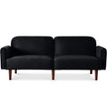Best Choice Products 77 Mid Century Modern Velvet Loveseat Sofa, Couch, Convertible Sofa Sleeper Bed w/Real Wood, Removable Armr