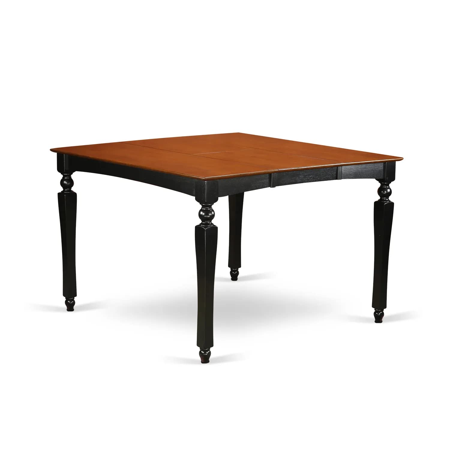 East West Furniture CHEL5-BLK-C Chelsea 5 Piece Kitchen Counter Set Includes a Square Room Table with Butterfly Leaf and 4 Linen Fabric Upholstered Dining Chairs, 54x54 Inch