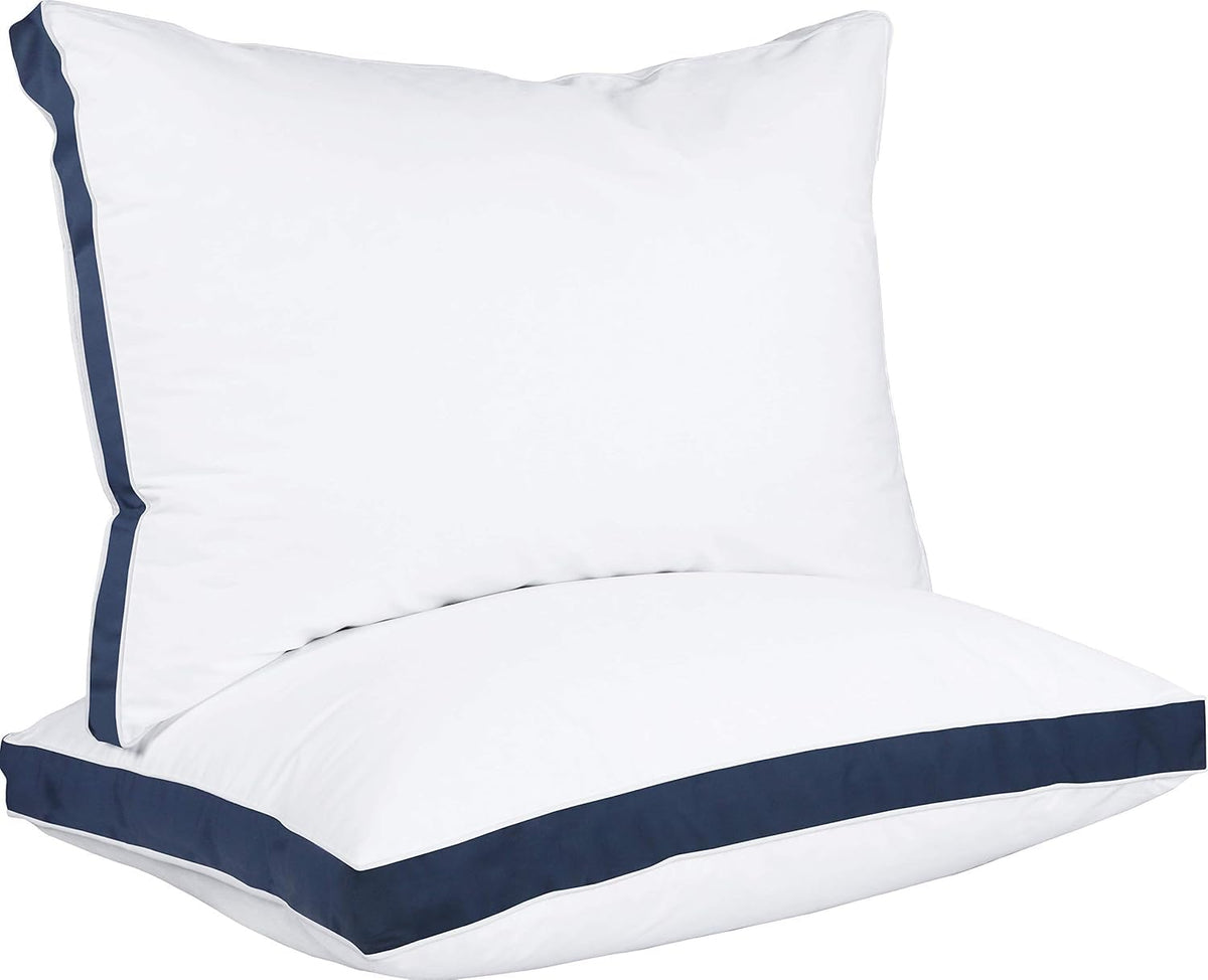Utopia Bedding Bed Pillows For Sleeping Queen Size (Navy), Set Of 6, Cooling Hotel Quality, Gusseted Pillow For Back, Stomach Or