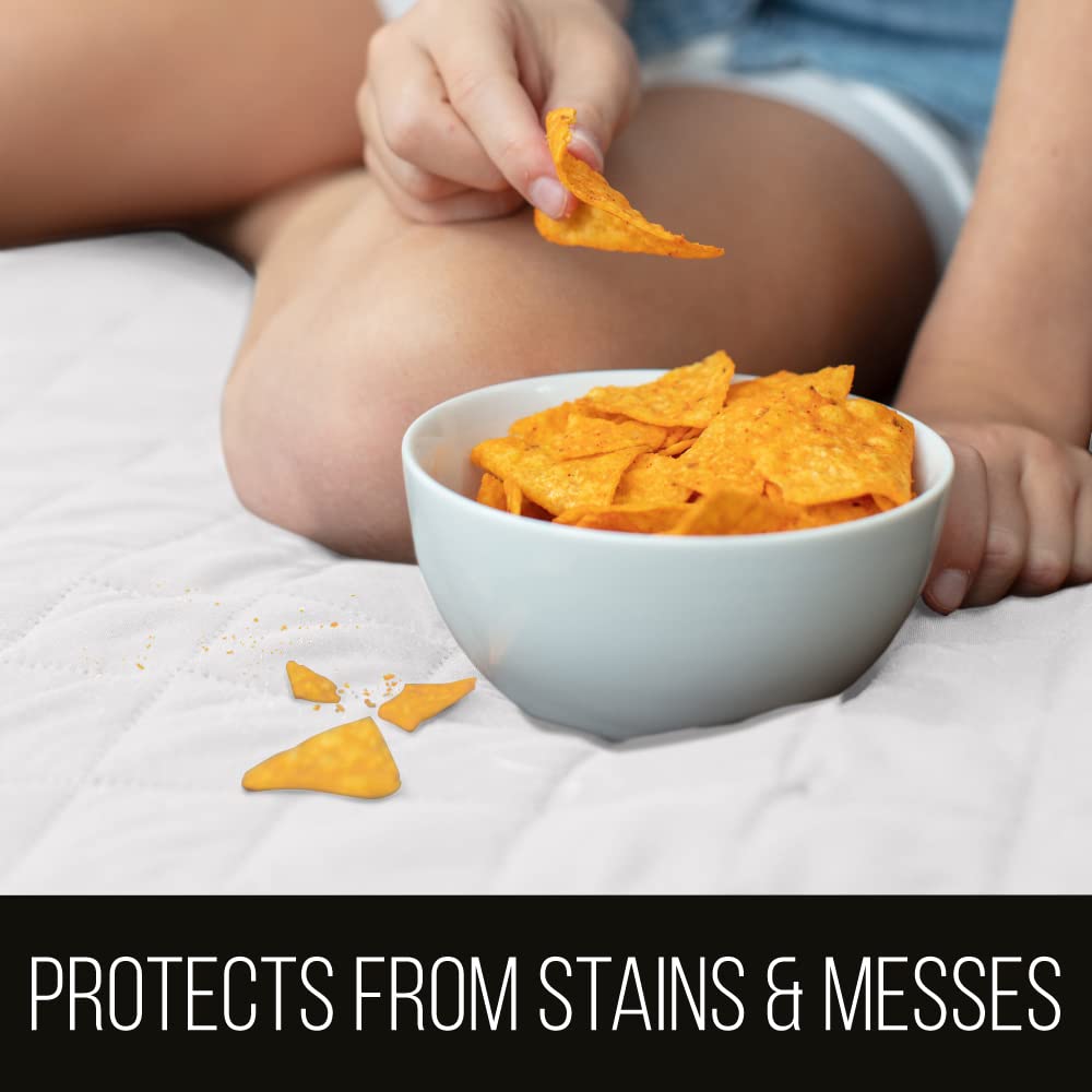 Sofa Shield Patented Couch Slip Cover, Large Cushion Protector, Reversible Stain And Dog Tear Resistant Slipcover, Quilted Microfiber 70” Seat, Washable Covers For Dogs Pets Kids, White