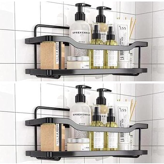 Copelle SelfAdhesive Multipurpose Wall Mounted Bathroom Shelves | SpaceSaving Storage Organizer Racks | Stylish Wall Stand for