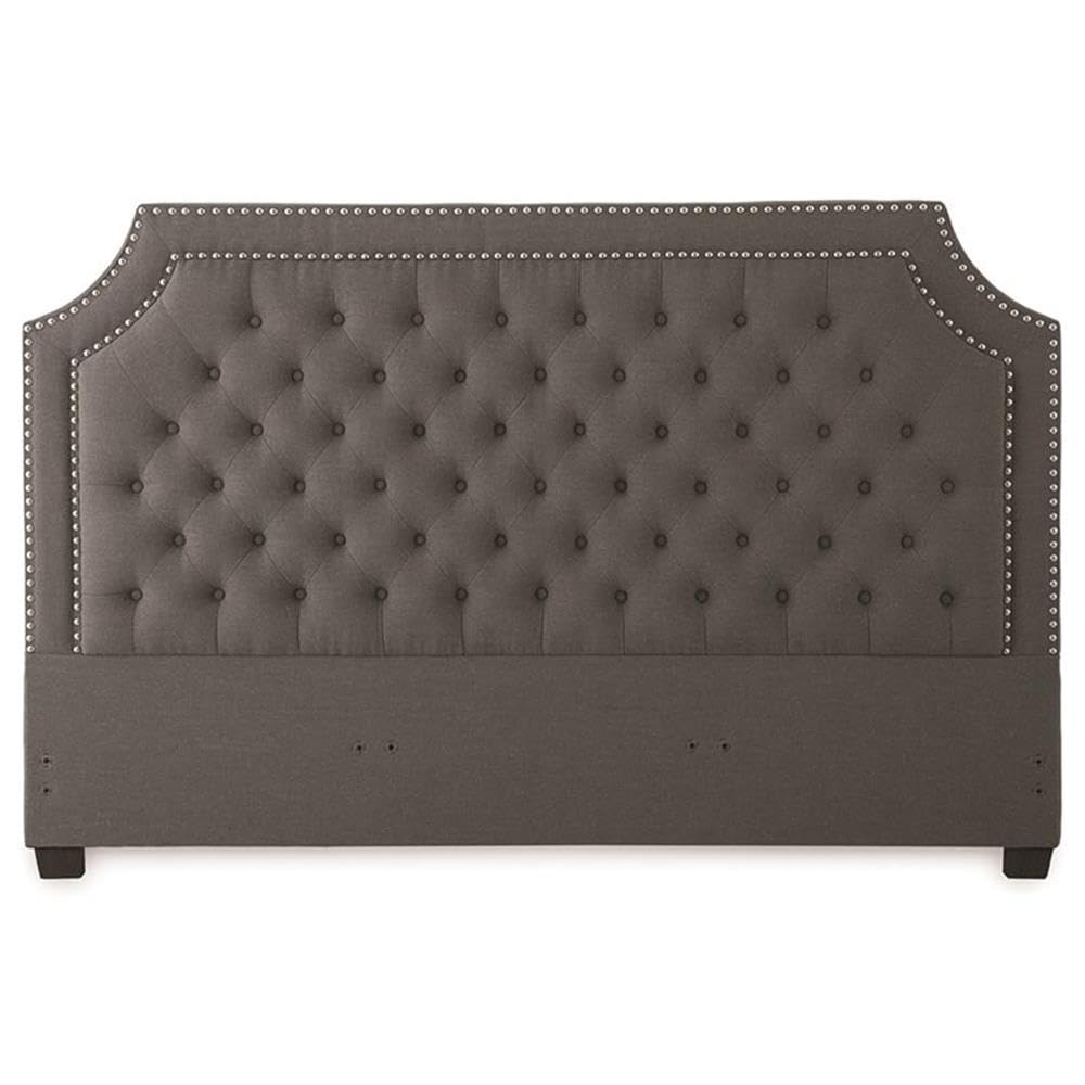 Steve Silver Willshire Tufted King Platform Bed in Gray