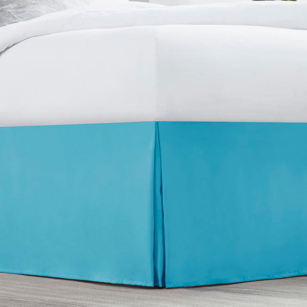 Nestl Beach Blue Bed Skirt Cal King Size - Cal King Bed Skirt 14 Inch Drop - Brushed Microfiber Bed Skirts - Hotel Quality Pleated Bed Skirt - Shrinkage & Fade Resistant