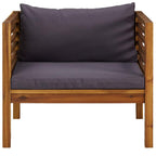 vidaXL Solid Acacia Wood Outdoor Patio Chair with Dark Gray Cushions, Weather Resistant, Easy to Assemble, Ideal for Deck, Balcony