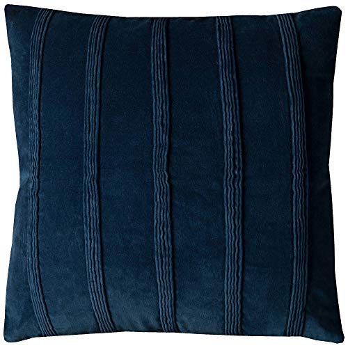 Rizzy Home Navy Pintuck Stripes Throw Pillow (22&quot;x22&quot;) Navy