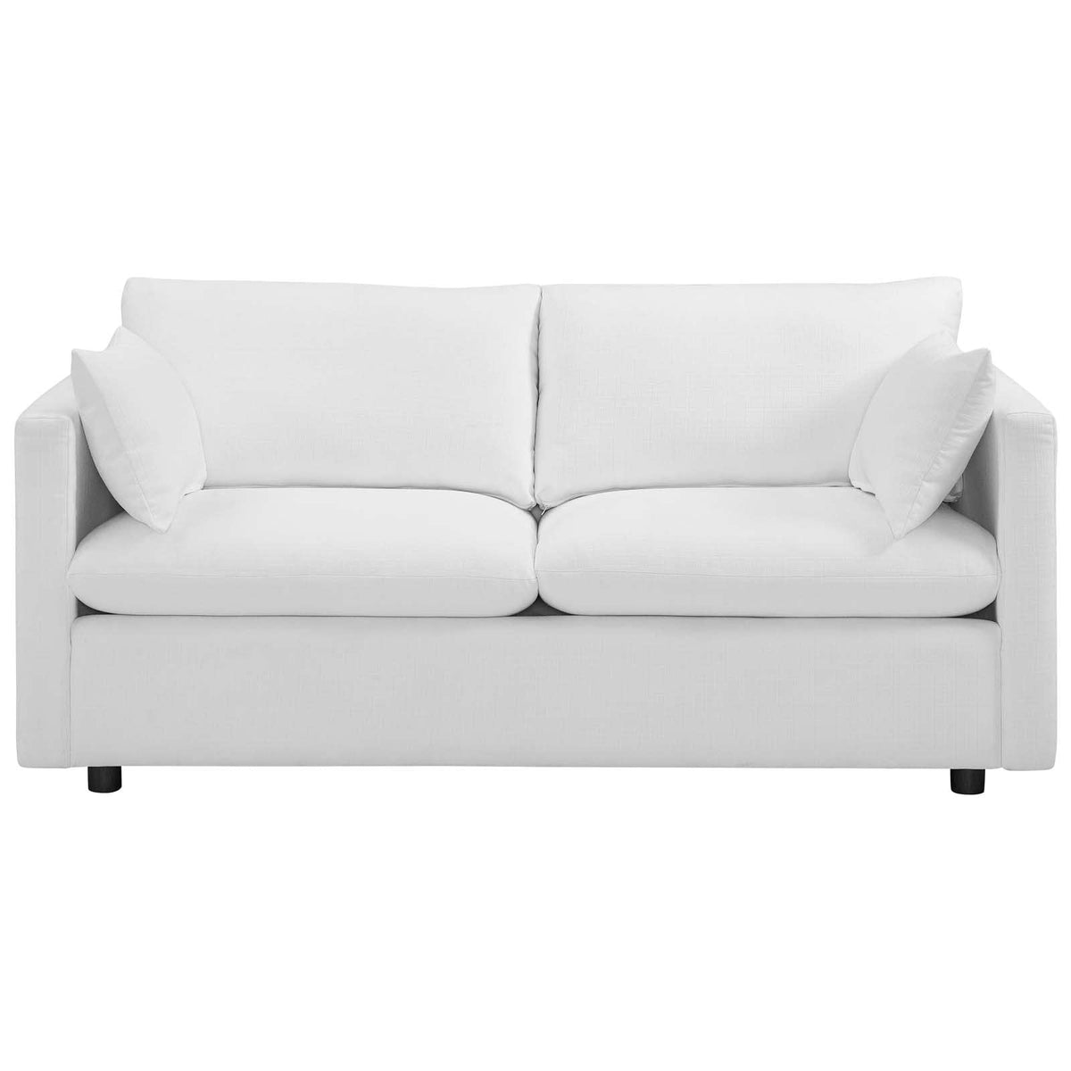 Modway EEI-3044 Activate Contemporary Modern Fabric Upholstered Apartment Sofa Couch In White