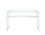 Coaster Home Furnishings Hartford Glass Top Writing Desk Chrome