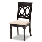 Baxton Studio Lucie Contemporary Fabric Dining Chair, Sand and Espresso, 4/Set (157-9731-HiT)