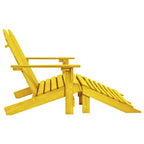 vidaXL Comfortable 2-Seater Patio Adirondack Chair with Detachable Ottomans in Solid Fir Wood - Yellow