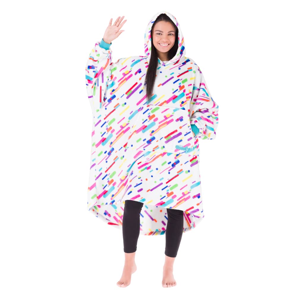 The Comfy Dream | Oversized Light Microfiber Wearable Blanket, One Size Fits All, Seen On Shark Tank, (Confetti)