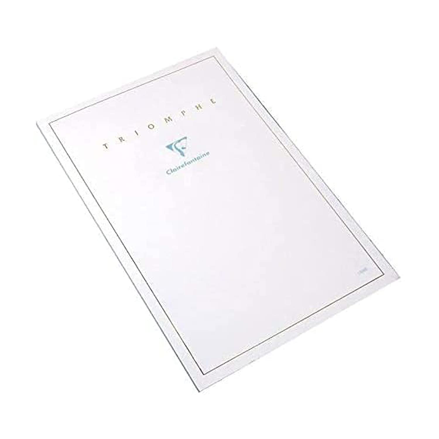 Clairefontaine Tablets 'Triomphe' Stationery - Ruled 50 Sheets - 8 1/4 X 11 3/4 Extra White - For Calligraphers, Fountain Pen