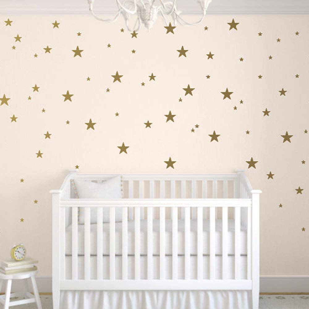 TOARTi Stars Wall Decals (124 Decals) Wall Stickers Removable Home Decoration Easy to Peel Stick Painted Walls Metallic Vinyl Po