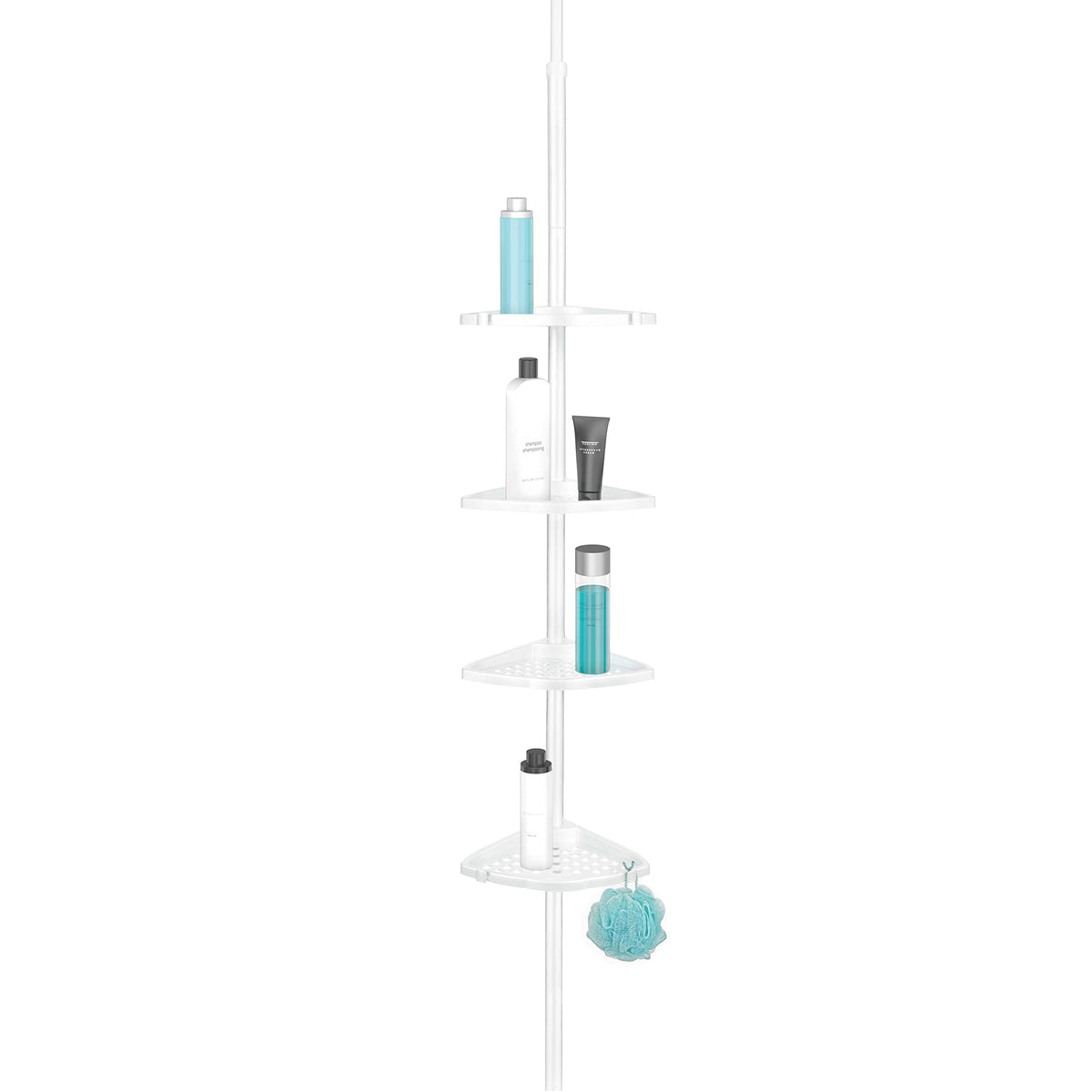 Better Living Products 70040 ULTIMATE Rust Proof Aluminum Tension Shower Pole Caddy, No Size, White