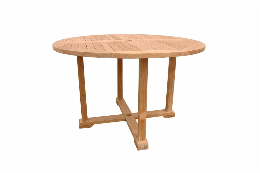 Anderson Teak Tosca Round Table with Frame, 4-Feet,Golden Light Teak,TB-004RF