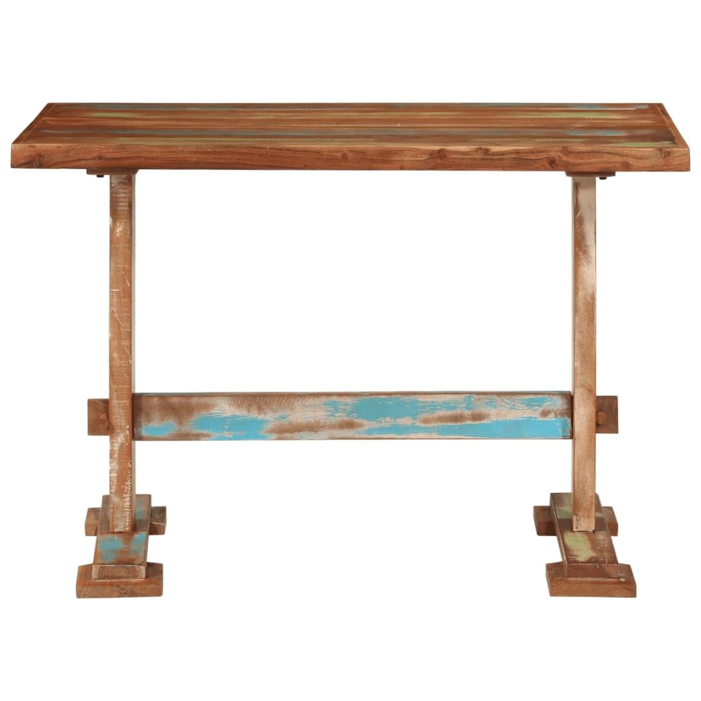 vidaXL Reclaimed Solid Wood Dining Table - Unique Handcrafted Kitchen Table 43.3"x21.7", Eco-Conscious Brown Rectangular Table with Stable Wooden Legs for Home Dining Area