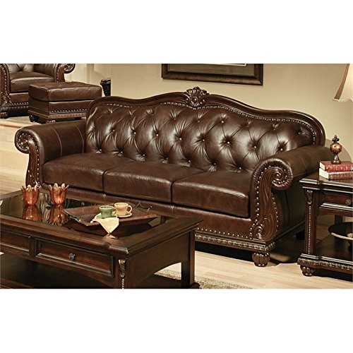 Acme Anondale Tufted Upholstered Leather Sofa - Thumbnail 2