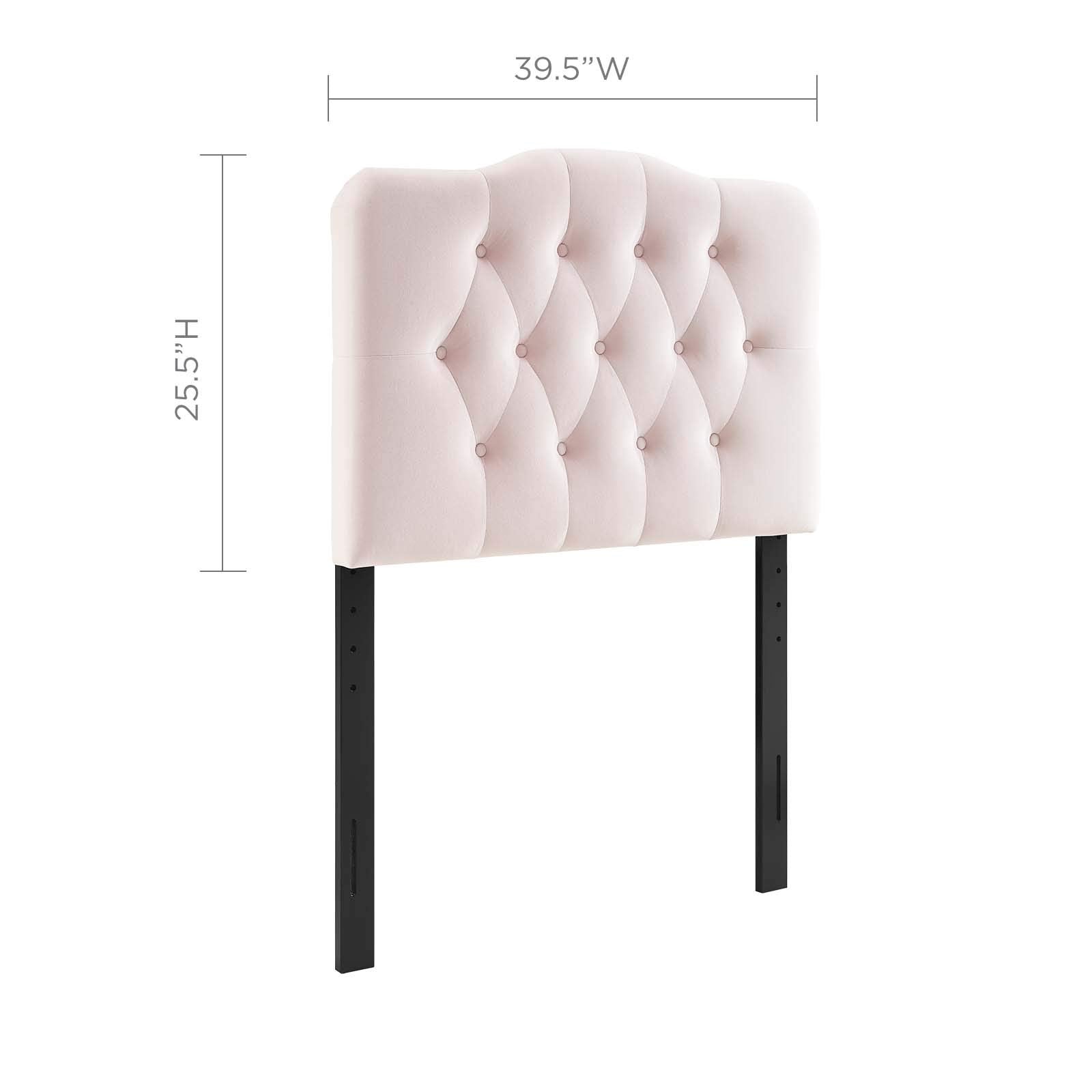 Modway Annabel Twin Headboard - Pink Diamond Tufted Performance Velvet for Modern Bedroom Decor