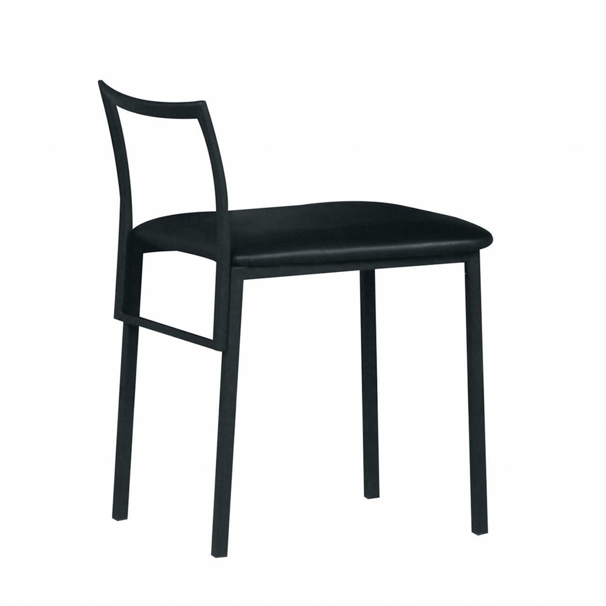 HomeRoots MDF, Metal Tube, Black PU 17' X 19' X 26' Black Simple Upholstered Chair