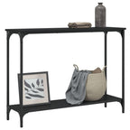 vidaXL Black Console Table with Durable Engineered Wood and Metal Frame, Stylish Furniture for Living Room, Hallway, Entryway