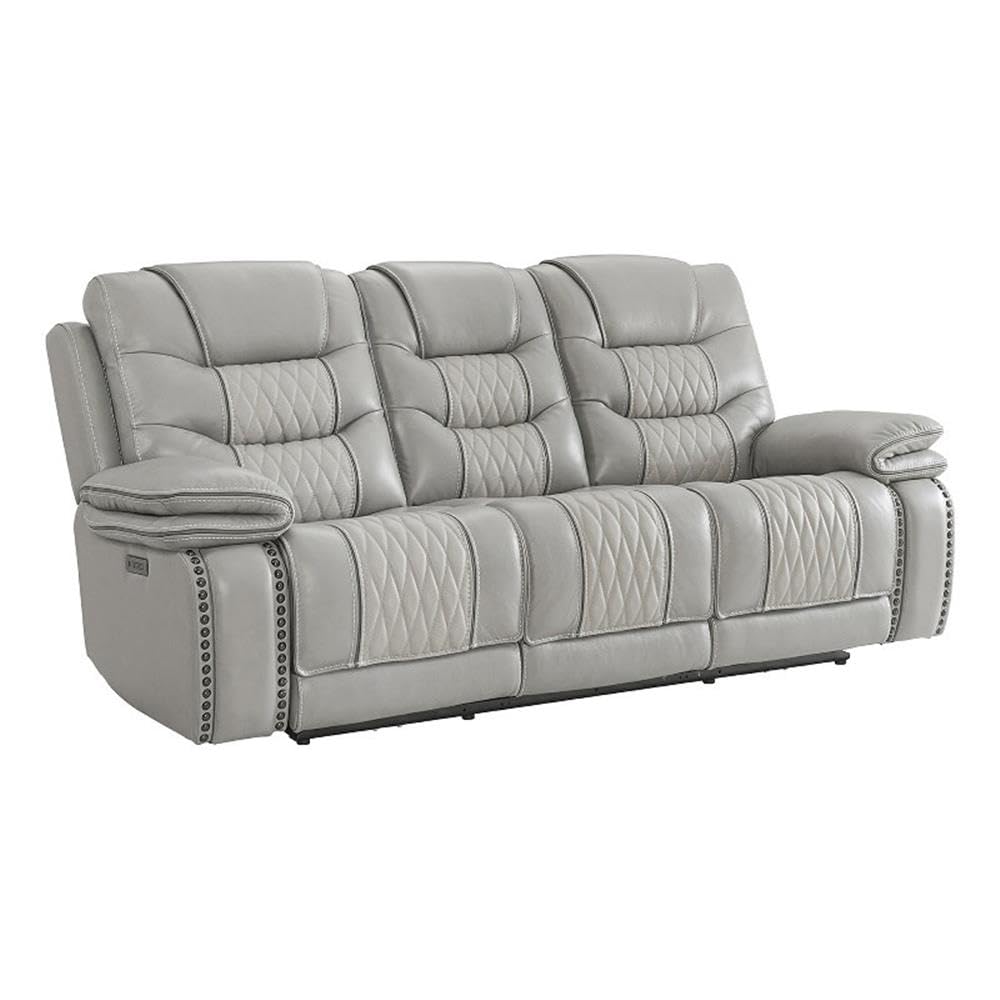 Intercon Cody Dual Recline & Power Headrest, Light Gray Sofas