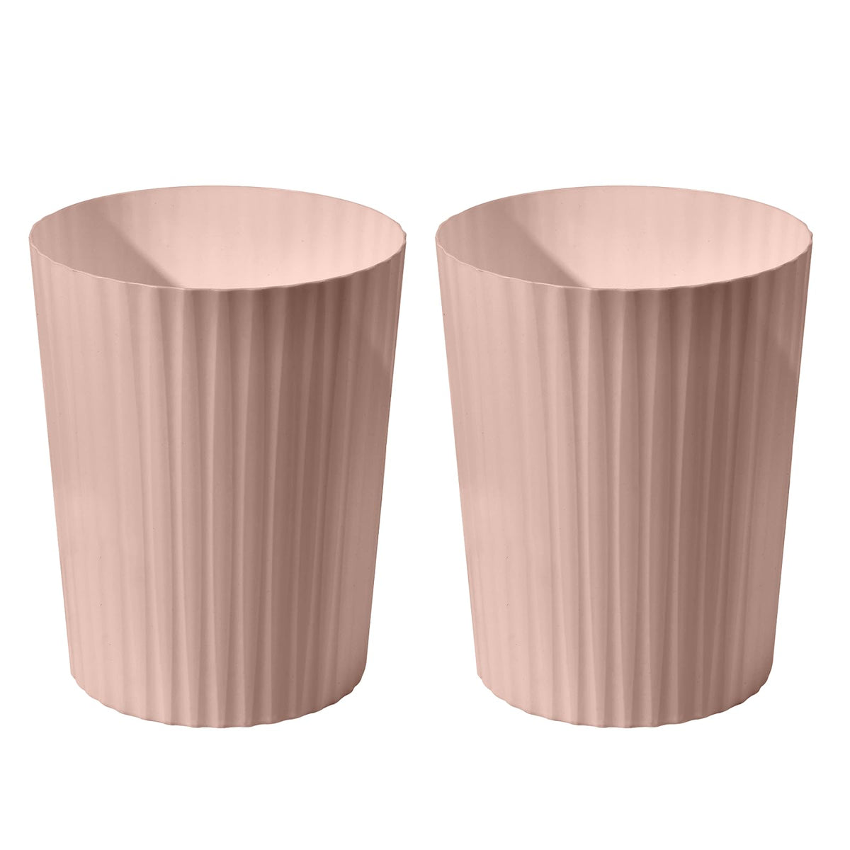 VKPLITE 2Pack Versatile 2 Gallon Plastic Trash Can  The Compact Bin for Bathroom, Kitchen, or Home Office  Pink