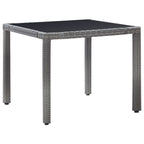5 Piece Patio Dining Set Poly Rattan Gray