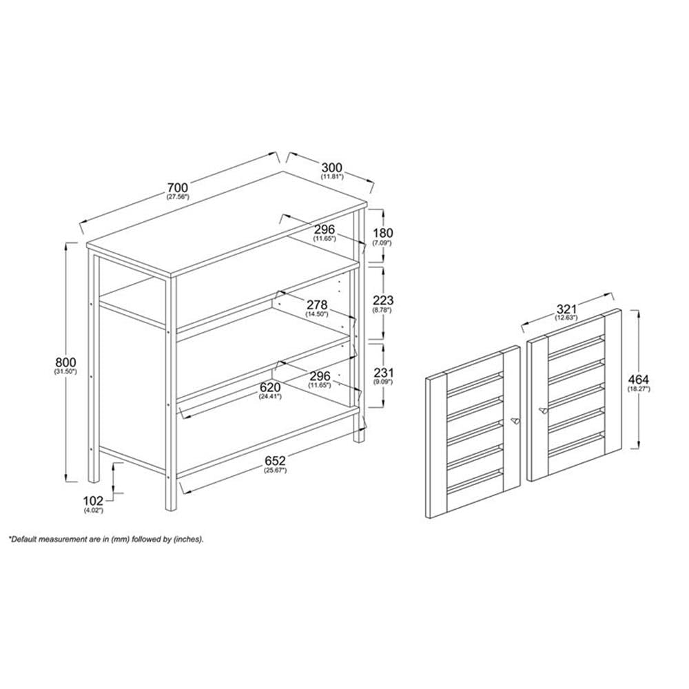 Baxton Studio Vander Modern and Contemporary Oak Brown Finished Wood and Black Metal 2-Door Shoe Cabinet