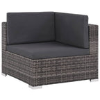 Hotyard 6 Piece Garden Lounge Set with Cushions Poly Rattan Grey